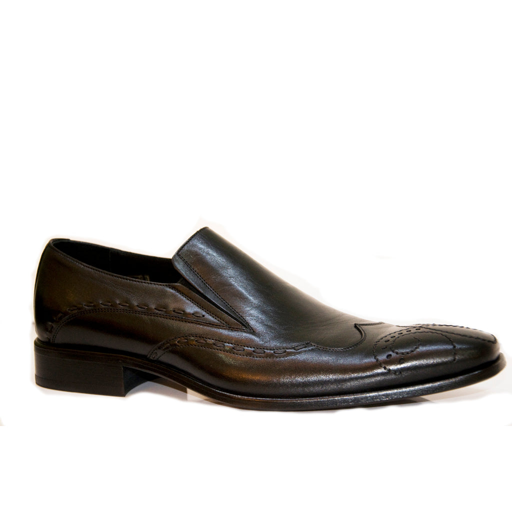 Stefano Castelli 6585 Wingtip Loafer - Black