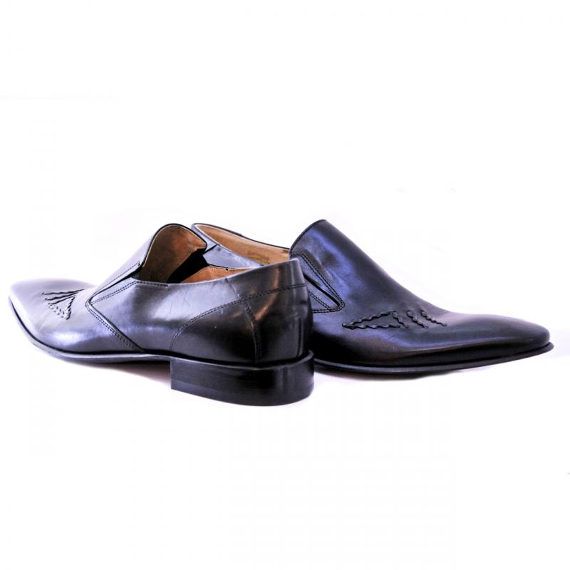 Stefano Castelli 7437 Stitch Design Loafer - Black