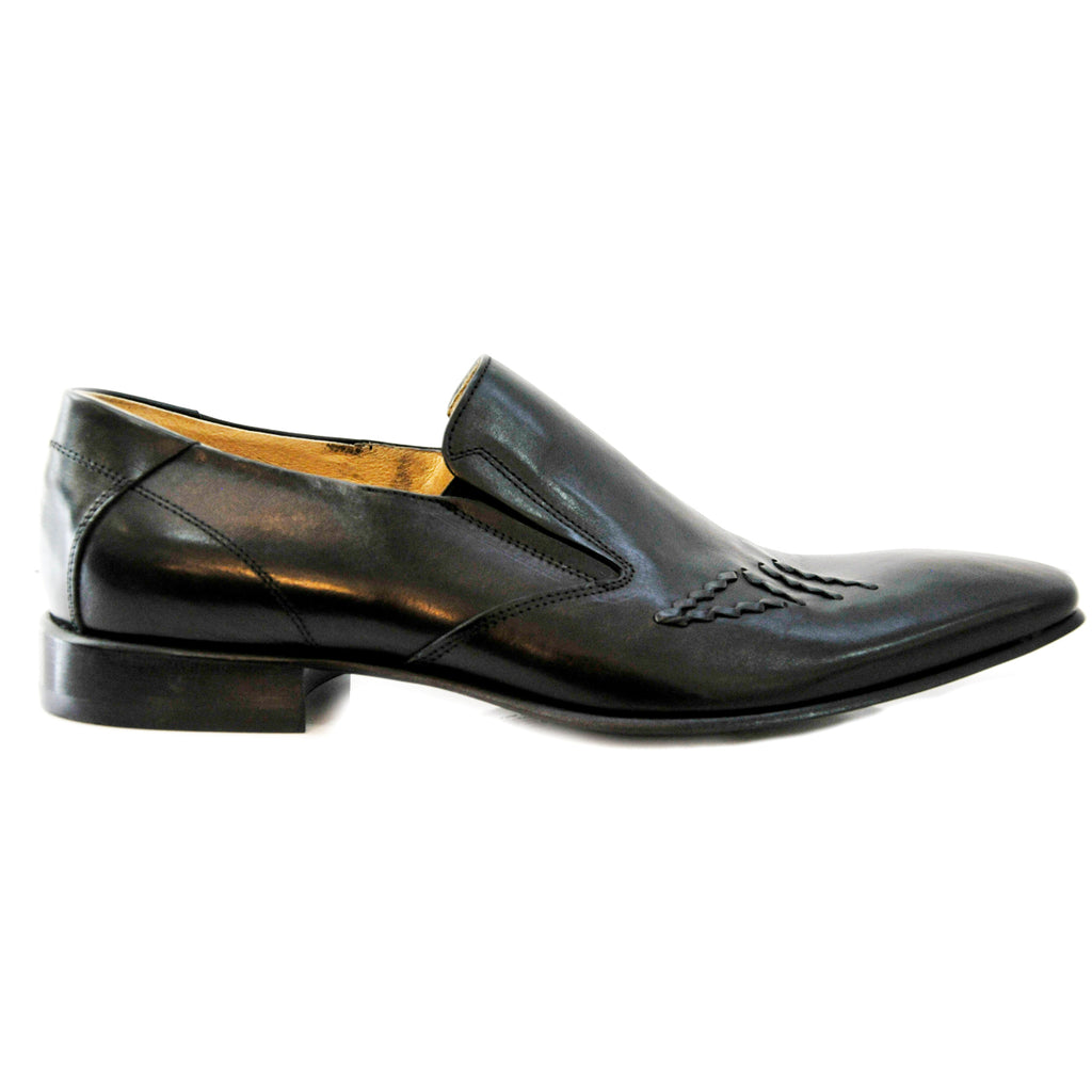 Stefano Castelli 7437 Stitch Design Loafer - Black