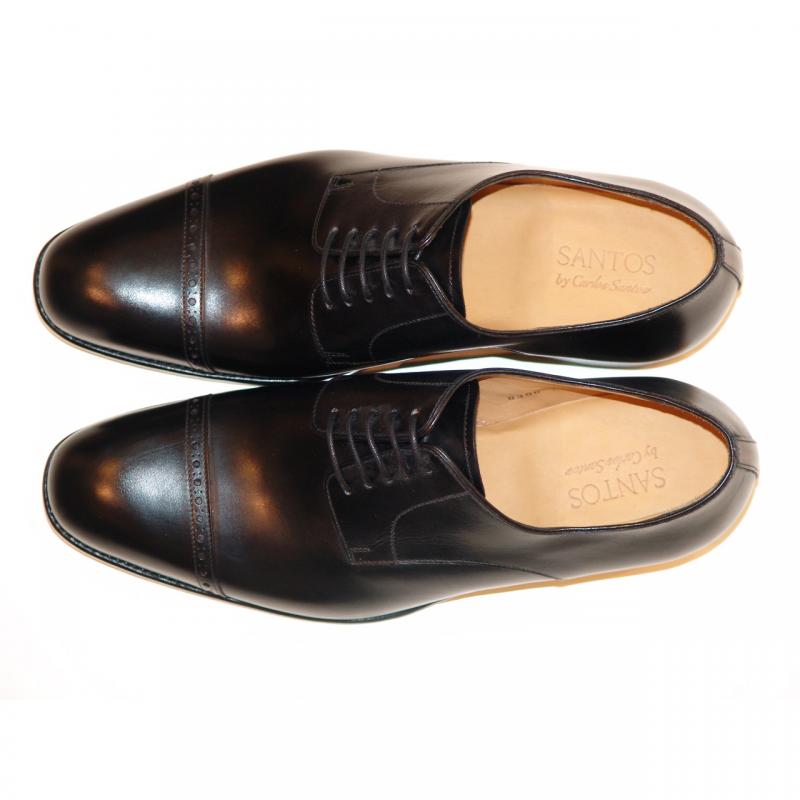 Carlos Santos 8396 Perforated Cap Toe Lace Up - Black