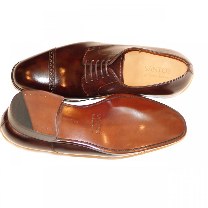 Carlos Santos 8396 Perforated Cap Toe Lace Up - Brown