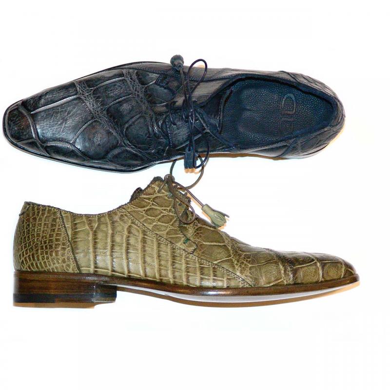 Dami 3228 Washed Genuine Alligator Lace Up - Green