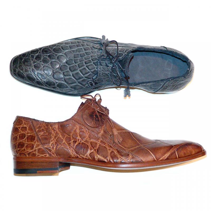 Dami 3228 Washed Genuine Alligator Lace Up - Grey