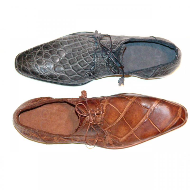 Dami 3228 Washed Genuine Alligator Lace Up - Grey