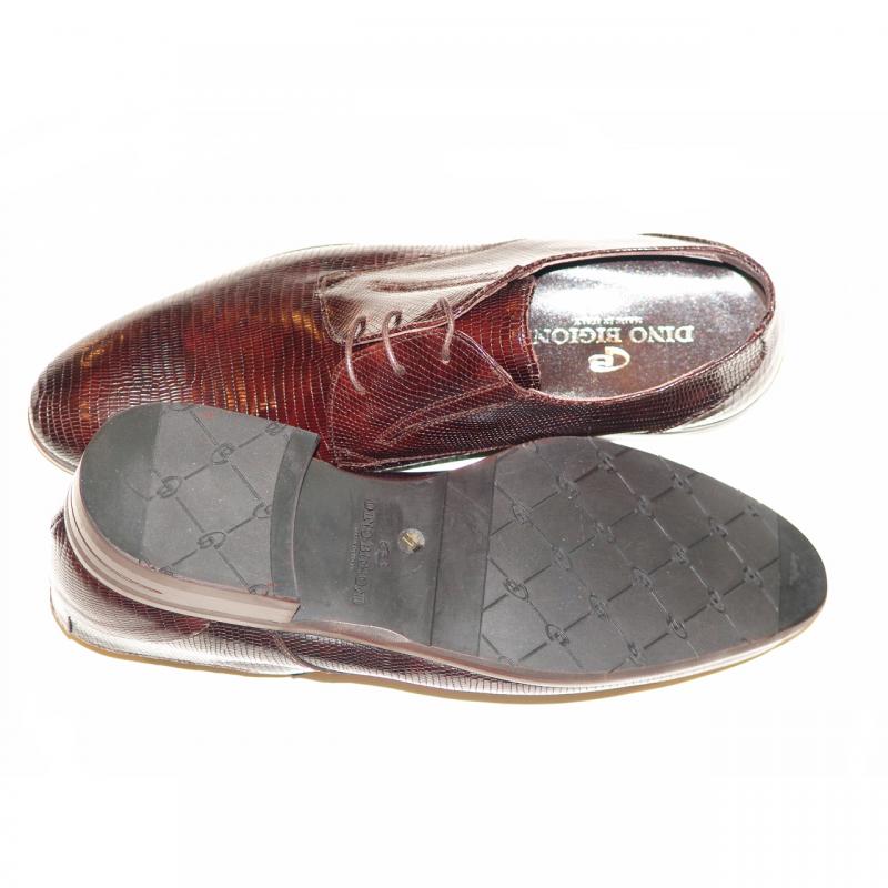 Dino Bigioni Exclusive 13062 Lizard Print Lace Up - Brown