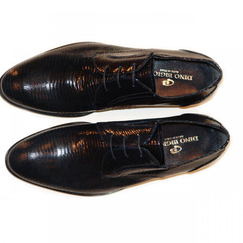 Dino Bigioni Exclusive 13062 Lizard Print Lace Up - Navy  display picture 1