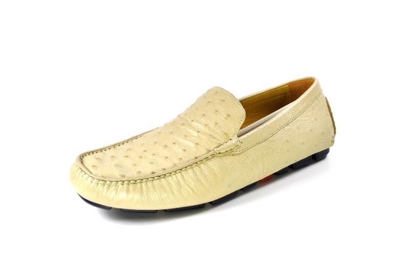 Ugo Vasare Drake II - Genuine Ostrich Driving Shoes - Bone
