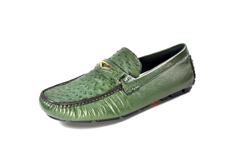 Ugo Vasare Drake - Genuine Ostrich Driving Shoes - Green