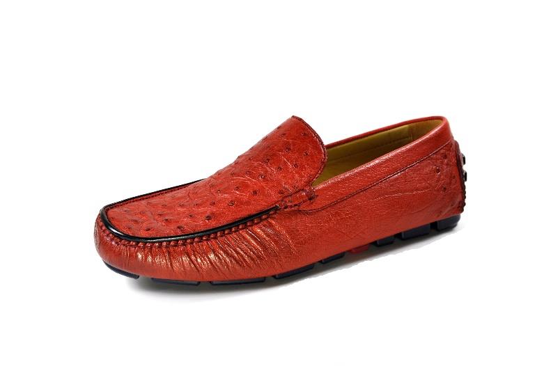 Ugo Vasare Drake II - Genuine Ostrich Driving Shoes - Red