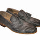 Pelle Line Exclusive Grown - Woven Leather Tassel Loafer - Grey
