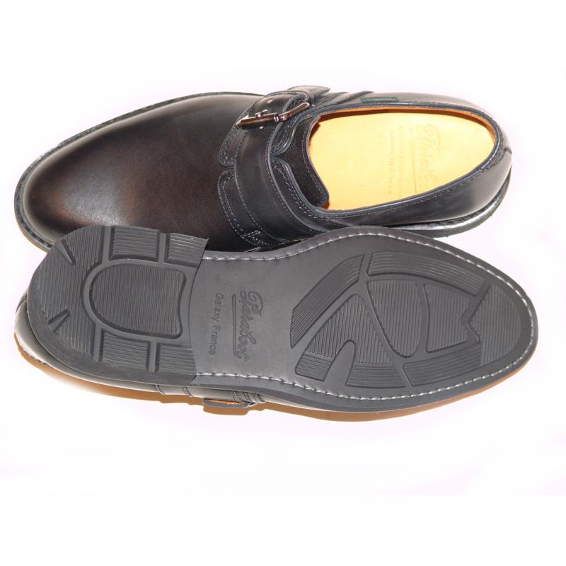 Paraboot Loty Leather Monk Strap - Black