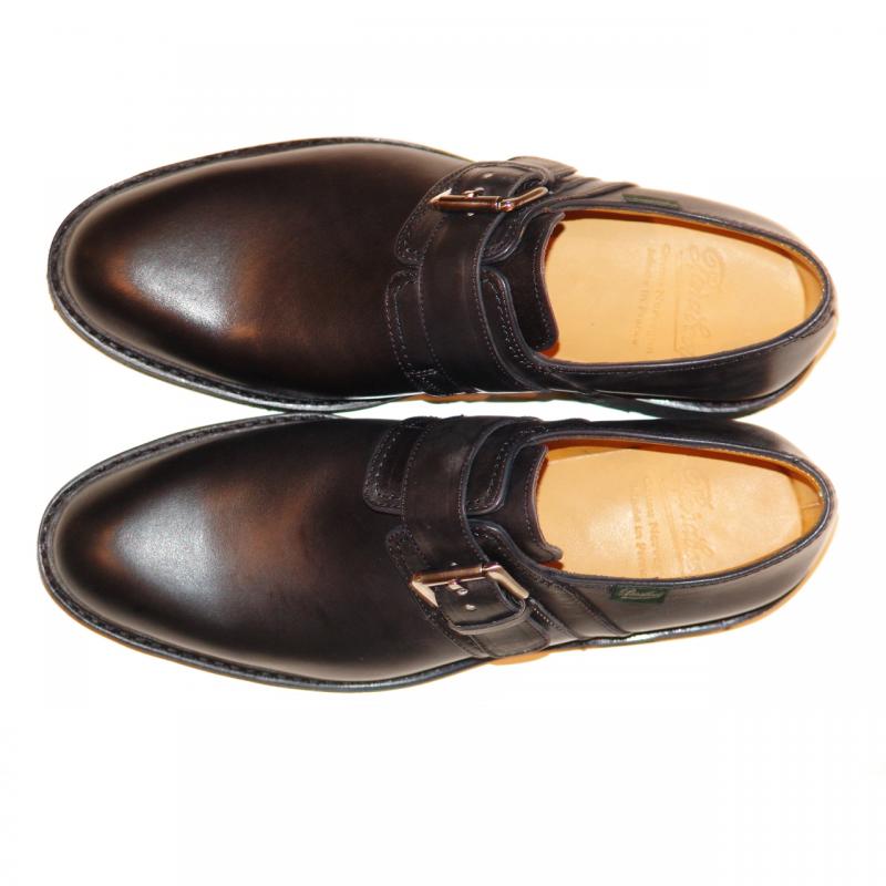 Paraboot Loty Leather Monk Strap - Black