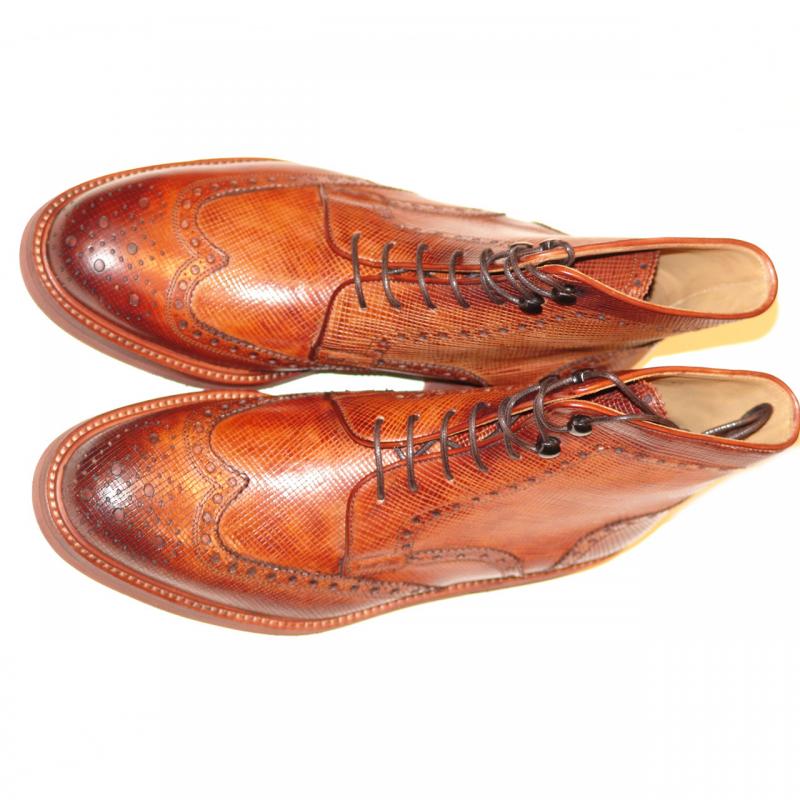 Magnanni Selección 13458 Wingtip Medallion Toe Lace Up Boot - Brown