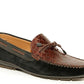 Moreschi Alex Genuine Crocodile & Suede Driving Shoes - Black/Brown