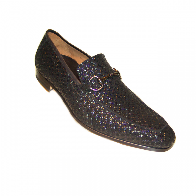 Mezlan Torino Printed Suede Bit Loafer - Black